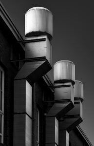 high up-Ventilation pipes at the former ‘Minister Stein’ colliery